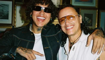Elvis Crespo y Beéle juntos promocionando el sencillo Pa' Bailar de Punteria Records.